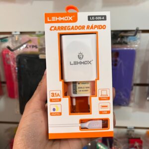 Adaptador + Cabo Tipo C Dual USB Carregador Rápido LE- 509-4 - Lehmox