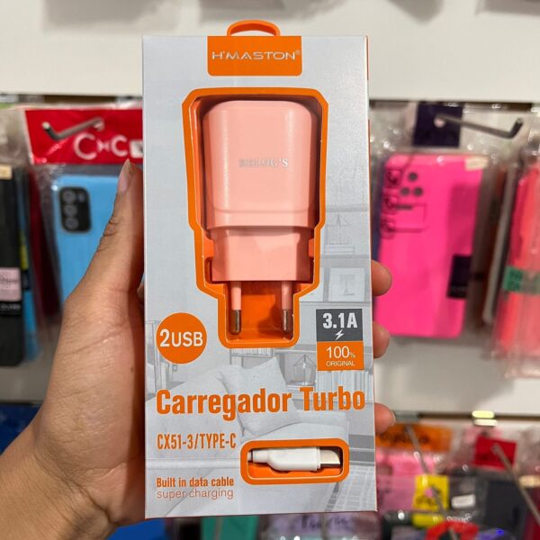 Adaptador +Cabo Tipo C Turbo 2USB CX51-3 - H'maston - Imagem 3