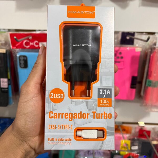 Adaptador +Cabo Tipo C Turbo 2USB CX51-3 - H'maston - Imagem 4