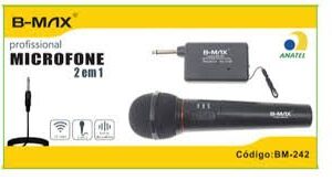 Microfone Profissional 2 em1 BM-242 - B-Max