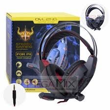 Fone Headset Gamer Com Microfone Preto Com Led Vermelho OV- P20