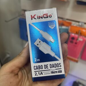 Cabo de Dados 2m Tipo MicroUSB - KinGo - Branco
