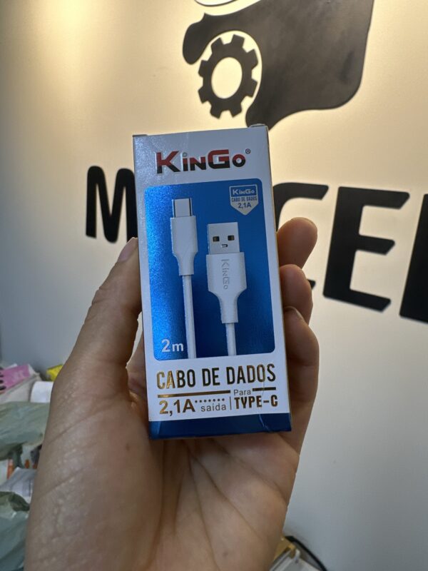 Cabo de Dados 2m Tipo C USB - KinGo - Branco